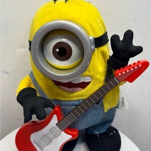Yellow Plush Toy with Red Guitar